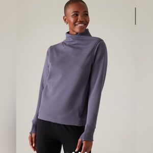 Women's Purple Mock Neck Long-Sleeve Top